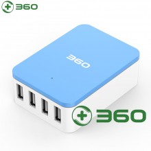 360 超级充电器 4口USB 电源适配器 苹果安卓兼容快充 智能分配电流 多用充电头