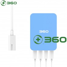 360 超级充电器 4口USB 电源适配器 苹果安卓兼容快充 智能分配电流 多用充电头