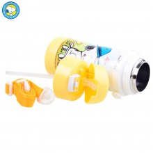 史努比 儿童吸管杯 食品级PP塑料 高真空不锈钢内胆 随身杯