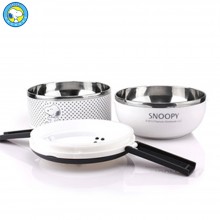 史努比（Snoopy）饭盒 双层 不锈钢内胆 长时间保温饭盒 餐盒DF-8006