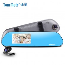 途美（Tourmate）行车记录仪A12 高清广角后视镜式  双摄像头