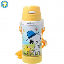史努比 儿童吸管杯 食品级PP塑料 高真空不锈钢内胆 随身杯