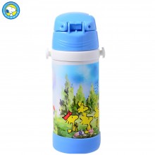 史努比 儿童吸管杯 食品级PP塑料 高真空不锈钢内胆 随身杯